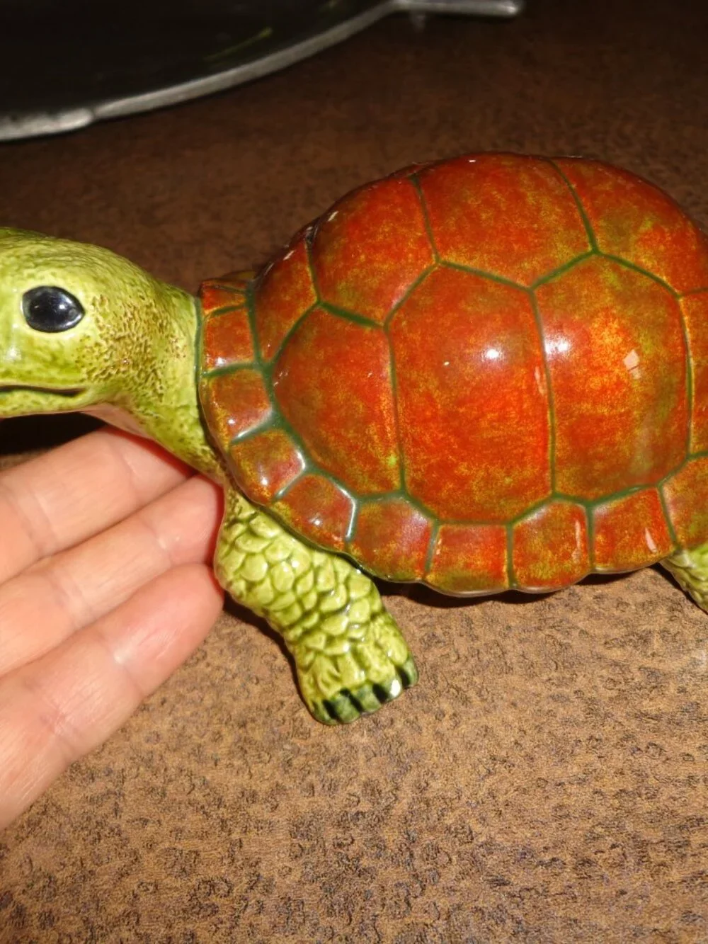 Ceramic Turtle Glazed Brown/Green